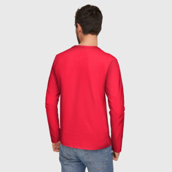 Лонгслив с принтом Детройт Ред Уингз Форма для мужчины, вид на модели сзади №2. Цвет основы: белый