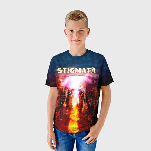 Детская футболка 3D с принтом Stigmata альбом, фото на моделе #1