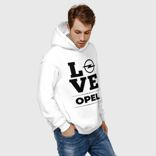 Мужское худи Oversize хлопок Opel Love Classic, цвет белый - фото 7