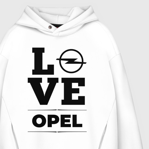 Мужское худи Oversize хлопок Opel Love Classic, цвет белый - фото 4