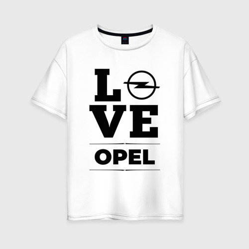 Женская футболка хлопок Oversize Opel Love Classic, цвет белый