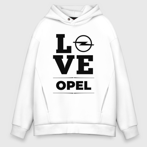 Мужское худи Oversize хлопок Opel Love Classic, цвет белый