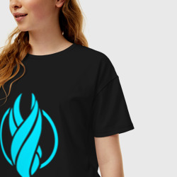Женская футболка хлопок Oversize Символ Dead Space в неоновых цветах - фото 2