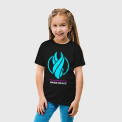 Детская футболка хлопок Символ Dead Space в неоновых цветах - фото 2