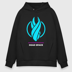 Мужское худи Oversize хлопок Символ Dead Space в неоновых цветах