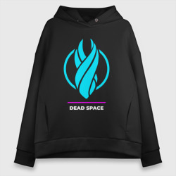 Женское худи Oversize хлопок Символ Dead Space в неоновых цветах