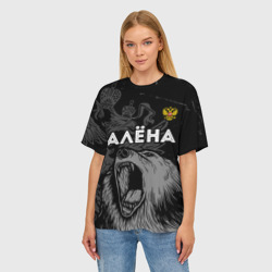 Женская футболка oversize 3D Алёна Россия Медведь - фото 2