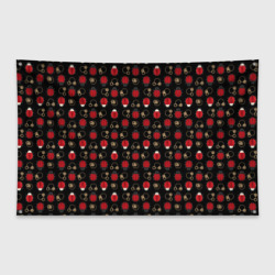 Флаг-баннер Красные Божьи коровки на черном фоне ladybug