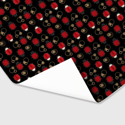 Бумага для упаковки 3D Красные Божьи коровки на черном фоне ladybug - фото 2