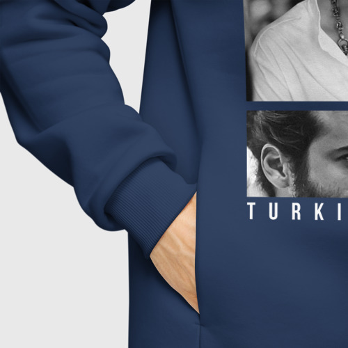 Мужское худи Oversize хлопок Can Yaman Turkish Love, цвет темно-синий - фото 8