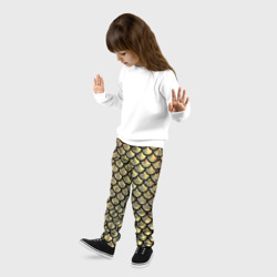 Детские брюки 3D Чешуя золотая - фото 2