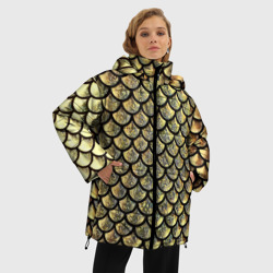 Женская зимняя куртка Oversize Чешуя золотая - фото 2