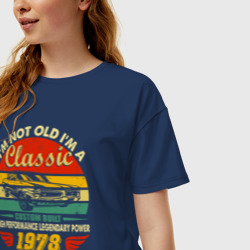 Женская футболка хлопок Oversize Я не старый, я классический 1978 года - фото 2