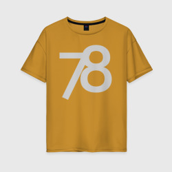 Женская футболка хлопок Oversize Огромные цифры 78