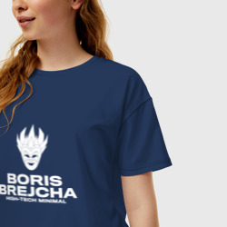 Женская футболка хлопок Oversize Boris Brejcha High-tech minimal - фото 2