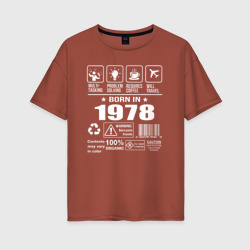 Женская футболка хлопок Oversize Родился в 1978 году