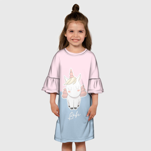 Детское платье 3D с принтом Малыш Единорог, вид сбоку #3