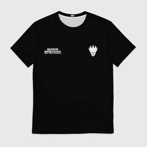 Мужская футболка 3D с принтом C логотипом Boris Brejcha, вид спереди #2