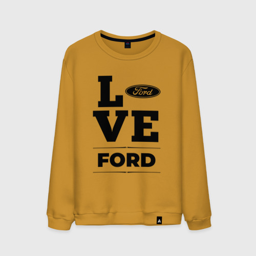 Мужской свитшот хлопок с принтом Ford Love Classic, вид спереди #2