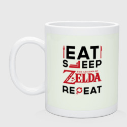 Кружка керамическая Надпись: Eat Sleep Zelda Repeat