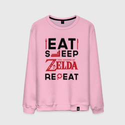 Мужской свитшот хлопок Надпись: Eat Sleep Zelda Repeat