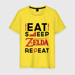 Мужская футболка хлопок Надпись: Eat Sleep Zelda Repeat