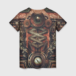 Женская футболка 3D Mechanical device in Steampunk Retro style