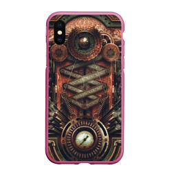 Чехол для iPhone XS Max матовый Mechanical device in Steampunk Retro style