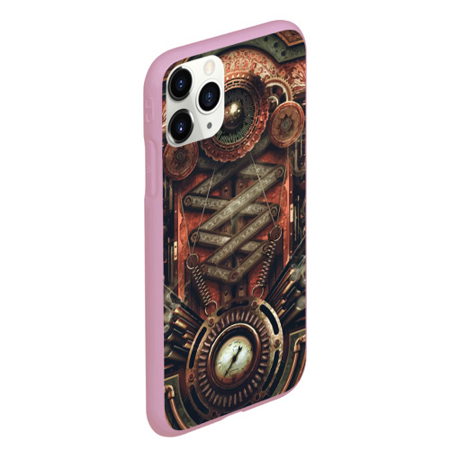 Чехол для iPhone 11 Pro Max матовый Mechanical device in Steampunk Retro style, цвет розовый - фото 3