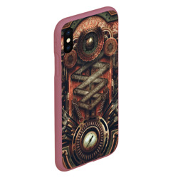 Чехол для iPhone XS Max матовый Mechanical device in Steampunk Retro style - фото 2