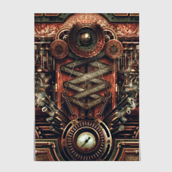 Постер Mechanical device in Steampunk Retro style