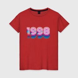 1998 Год Ретро Неон – Женская футболка хлопок с принтом купить со скидкой в -20%