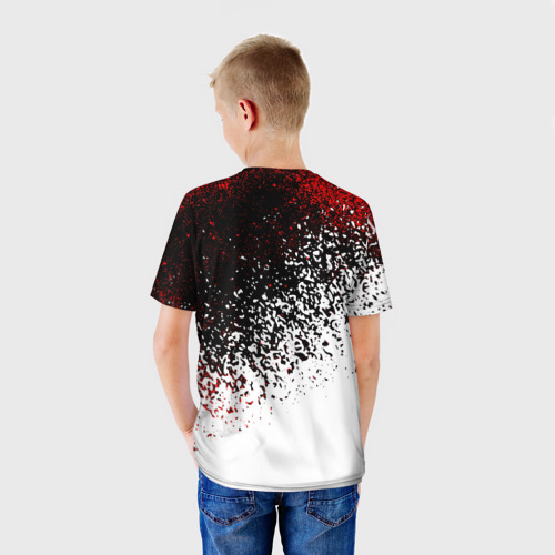 Детская футболка 3D с принтом Ac milan / краска, вид сзади #2