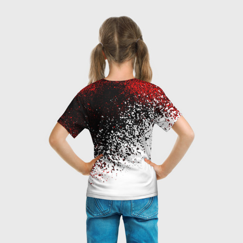 Детская футболка 3D с принтом Ac milan / краска, вид сзади #2