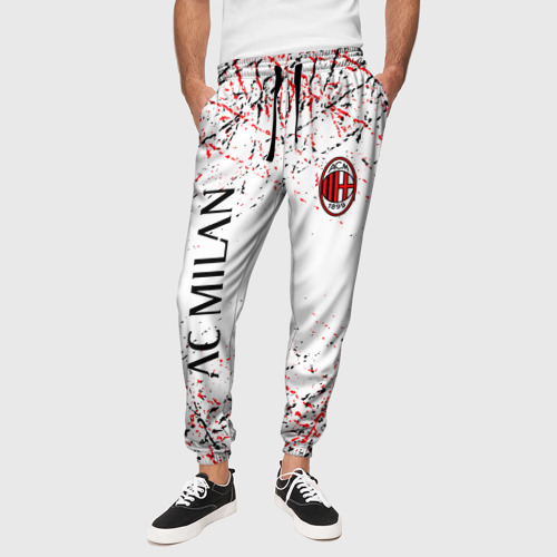 Мужские брюки 3D с принтом Ac milan / logo, вид сбоку #3