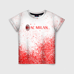 Детская футболка 3D Ac Milan красные брызги