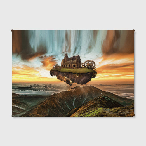 Холст прямоугольный Горный пейзаж в стиле Стимпанк, цвет 3D печать - фото 2
