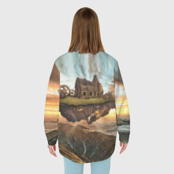 Женская рубашка oversize 3D Горный пейзаж в стиле Стимпанк - фото 2