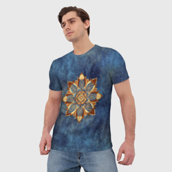 Мужская футболка 3D Мандала-цветок - фото 2