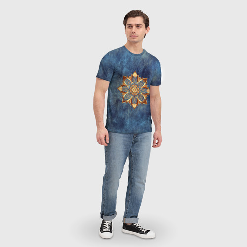 Мужская футболка 3D Мандала-цветок, цвет 3D печать - фото 5