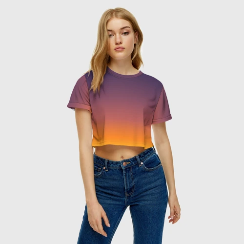 Женская футболка Crop-top 3D Sunset Gradient