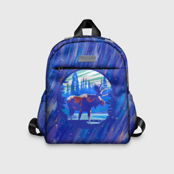 Детский рюкзак 3D Лось в лесу Blue