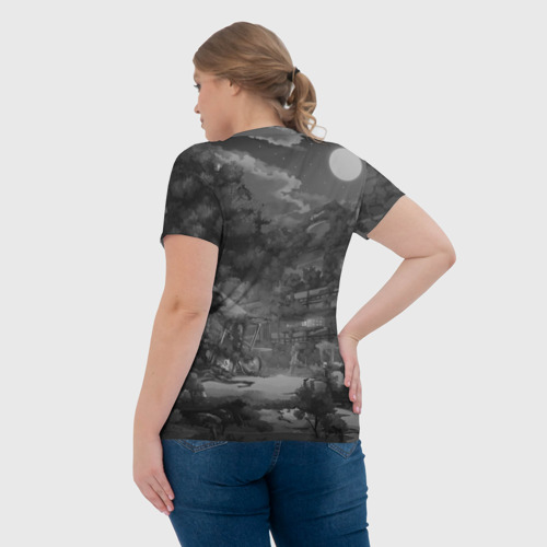 Женская футболка 3D с принтом Госпожа Кагуя, вид сзади #2