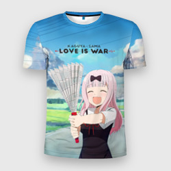 Мужская футболка 3D Slim Love  is  war