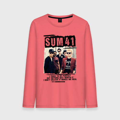 Мужской лонгслив хлопок Sum 41 pieces, цвет коралловый