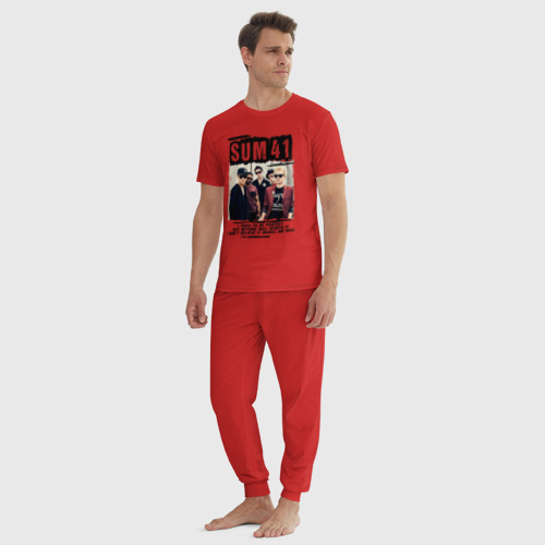 Мужская пижама хлопок Sum 41 pieces, цвет красный - фото 5