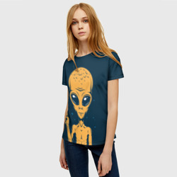 Женская футболка 3D Привет их космоса - фото 2