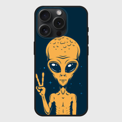 Чехол силиконовый для Apple iPhone 15 Pro матовый Привет их космоса