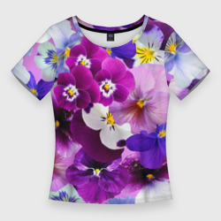 Женская футболка 3D Slim Charming pansies