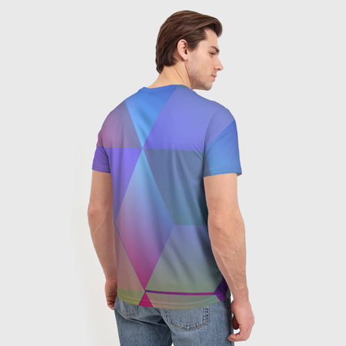 Мужская футболка 3D Крупные квадраты, цвет 3D печать - фото 4